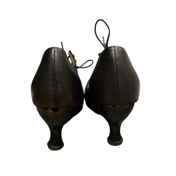 New John Fluevog Bellevue Vestal Mary Jane with Lace Cut Outs Black Heels 10.5 - Picture 6 of 10